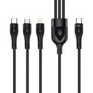   COLORWAY Kábel Type-C CW-CBPDU3060-BK, 3B1 (Lightning+MicroUSB+Type-C) 3.0A (PD60W adatok) 1.2 fekete