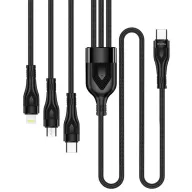   COLORWAY Kábel Type-C CW-CBPDU3060-BK, 3B1 (Lightning+MicroUSB+Type-C) 3.0A (PD60W adatok) 1.2 fekete