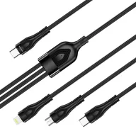   COLORWAY Kábel Type-C CW-CBPDU3060-BK, 3B1 (Lightning+MicroUSB+Type-C) 3.0A (PD60W adatok) 1.2 fekete