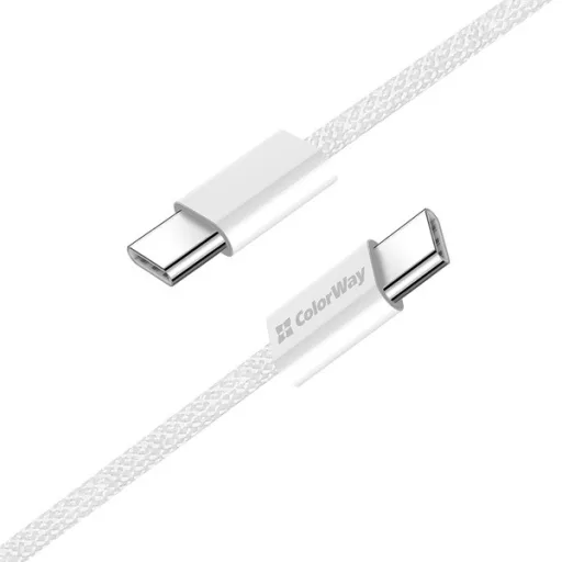 COLORWAY Kábel Type-C CW-CBPDCC061-GR, fonott pamut, PD Fast Charging 60W, 3,0A 1M szürke