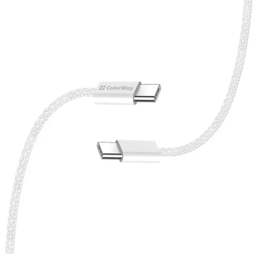 COLORWAY Kábel Type-C CW-CBPDCC061-GR, fonott pamut, PD Fast Charging 60W, 3,0A 1M szürke