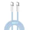 COLORWAY Kábel Type-C CW-CBPDCC061-BL, fonott pamut, PD Fast Charging 60W, 3,0A 1M kék