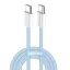 COLORWAY Kábel Type-C CW-CBPDCC061-BL, fonott pamut, PD Fast Charging 60W, 3,0A 1M kék