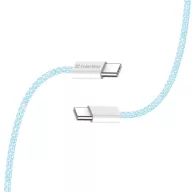   COLORWAY Kábel Type-C CW-CBPDCC061-BL, fonott pamut, PD Fast Charging 60W, 3,0A 1M kék