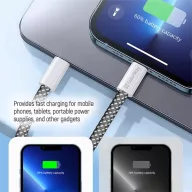   COLORWAY Kábel Type-C CW-CBPDCC061-BK, fonott pamut, PD Fast Charging 60W, 3,0A 1M fekete