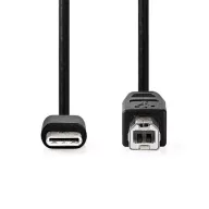   Nedis CCGB60650BK20 USB-C dugó - USB- B dugó (USB C - USB B) kábel, 480 Mbps, 2m