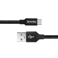 COLORWAY Kábel, USB CW-CBUC048-BK, Type-C 2.4A 25CM fekete