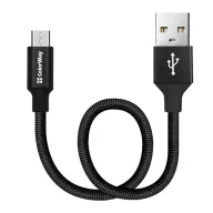 COLORWAY Kábel, USB CW-CBUC048-BK, Type-C 2.4A 25CM fekete