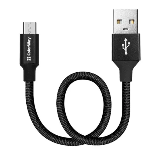COLORWAY Kábel, USB CW-CBUC048-BK, Type-C 2.4A 25CM fekete