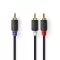 Nedis CABW24000AT30 RCA dugó - 2x RCA dugó,  mélynyomó kábel, 3m