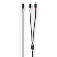   Nedis CABW24000AT30 RCA dugó - 2x RCA dugó,  mélynyomó kábel, 3m
