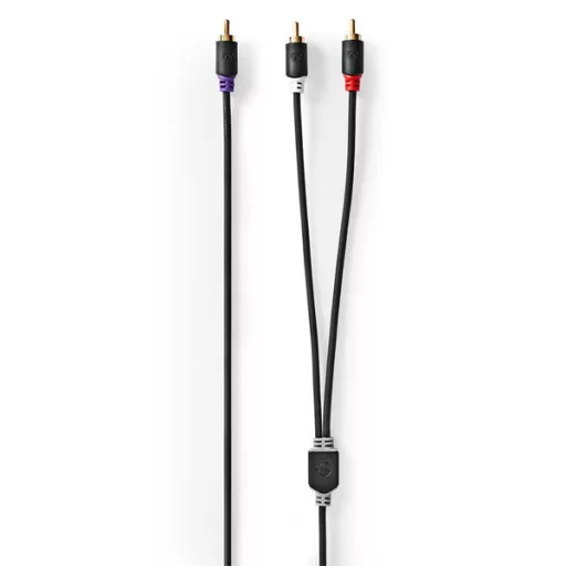 Nedis CABW24000AT30 RCA dugó - 2x RCA dugó,  mélynyomó kábel, 3m