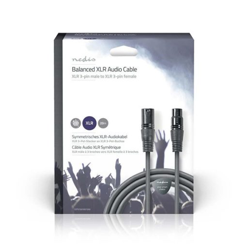 Nedis COTG15010GY200  balanced/szimmetrikus XLR 3 tűs dugó | XLR 3 tűs aljzat, 20m