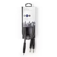   Nedis COTH23200GY30 félprofi audio kábel, 3,5mm sztero jack dugó - 2 x 6,35mm mono jack dugó, 3m, rugalmas