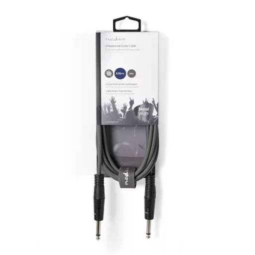 Nedis COTH23200GY50 félprofi audio kábel, 3,5mm sztero jack dugó - 2 x 6,35mm mono jack dugó, 5m, rugalmas