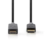   Nedis CCBW37100AT20 displayport dugó -  HDMI dugó kábel, 4K@30Hz, aranyozott, 2 m