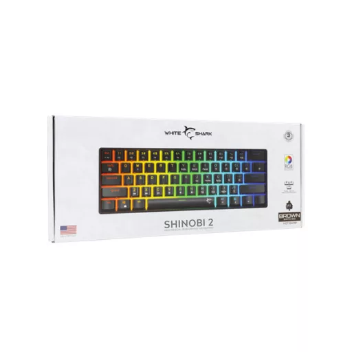WHITE SHARK GK-004131B/BR-US SHINOBI-2/B-BR-US mech. bill. 61 barna gomb,fekete,angol