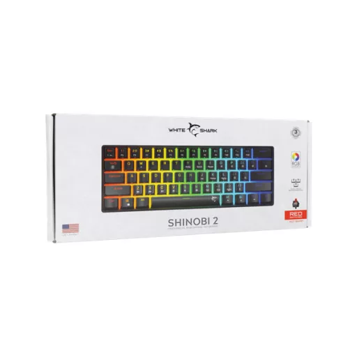 WHITE SHARK GK-004111B/R-US SHINOBI-2/B-R-US mech. bill. 61 piros gomb,fekete,angol