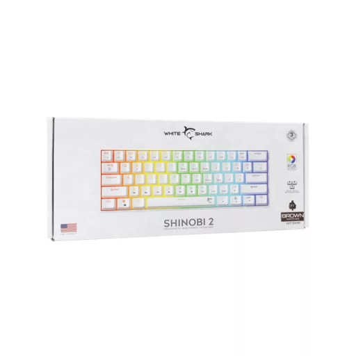 WHITE SHARK GK-004231W/BR-US SHINOBI-2/W-BR-US mech. bill. 61 barna gomb,fekete,angol