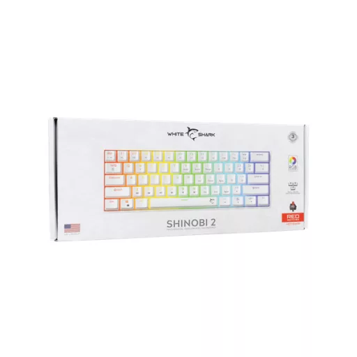 WHITE SHARK GK-004211W/R-US SHINOBI-2/W-R-US mech. bill. 61 piros gomb,fekete,angol