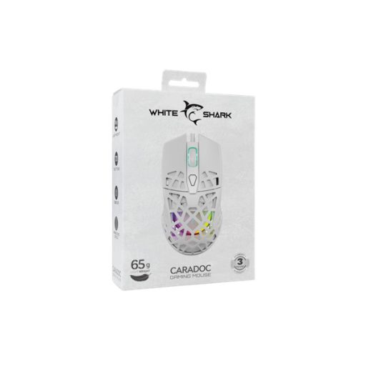 WHITE SHARK  WS GM-5018W CARADOC-W 7D / 7200 dpi fehér RGB gamer egér