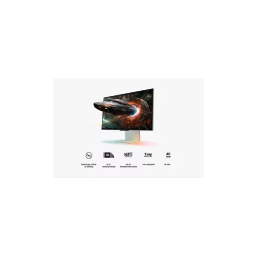 SAMSUNG Gaming 165Hz 3D monitor 27" G90XF, 3840x2160, 16:9, 350cd/m2, 1ms, HDMI/DisplayPort/USB,Pivot, Hangszóró