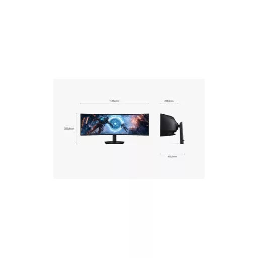 SAMSUNG Ívelt Gaming 144Hz VA monitor 49" G9 G91F, 5120x1440 DQHD, 32:9, 350cd/m2, 1ms, HDMI,DP/USB