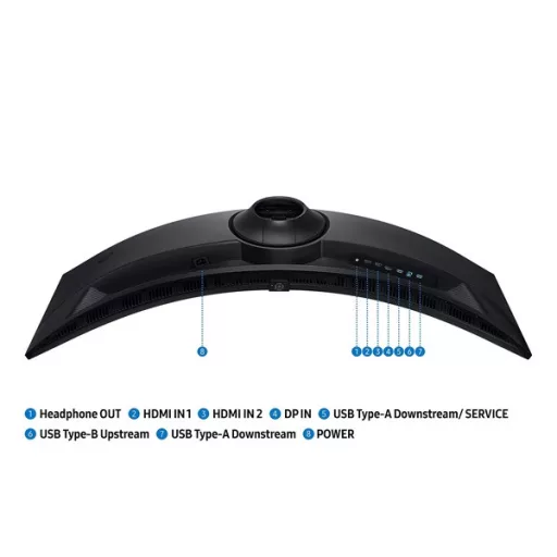 SAMSUNG Ívelt Gaming 144Hz VA monitor 49" G9 G91F, 5120x1440 DQHD, 32:9, 350cd/m2, 1ms, HDMI,DP/USB