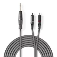   Nedis COTH23300GY15 félprofi XLR audio kábel, 6,35mm sztereo jack dugó - 2x RCA dugó, 1,5m