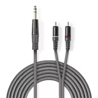   Nedis COTH23300GY30 félprofi XLR audio kábel, 6,35mm sztereo jack dugó - 2x RCA dugó, 3m