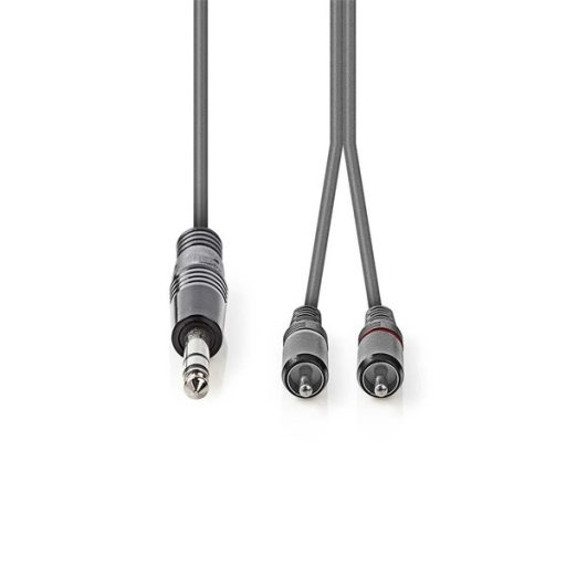 Nedis COTH23300GY30 félprofi XLR audio kábel, 6,35mm sztereo jack dugó - 2x RCA dugó, 3m
