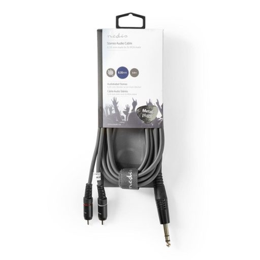 Nedis COTH23300GY30 félprofi XLR audio kábel, 6,35mm sztereo jack dugó - 2x RCA dugó, 3m