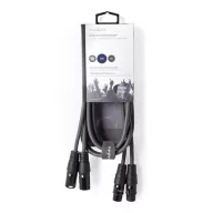   Nedis COTH15030GY15 balanced/szimmetrikus félprofi XLR audio kábel, 2 x XLR 3p dugó - 2 x XLR 3p aljzat, 1.5m, rugalmas