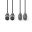 Nedis COTH15030GY50 balanced/szimmetrikus félprofi XLR audio kábel, 2 x XLR 3p dugó - 2 x XLR 3p aljzat, 5m, rugalmas