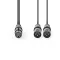 Nedis COTH15020GY15 balanced/szimmetrikus félprofi XLR audio kábel, XLR 3p aljzat - 2 x XLR 3p dugó, 1.5m, rugalmas