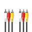 Nedis CVGL24300BK20 kompozit video kábel 3x RCA dugó - 3 RCA dugó, 2m