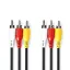 Nedis CVGL24300BK20 kompozit video kábel 3x RCA dugó - 3 RCA dugó, 2m