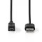 Nedis CCCGL60301BK20 USB mini 5p (mini USB)kábel, USB 2.0  USB-A dugó  USB mini 5p dugó, 480 Mbps. 2m