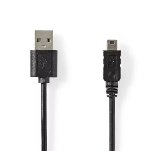 Nedis CCCGL60301BK20 USB mini 5p (mini USB)kábel, USB 2.0  USB-A dugó  USB mini 5p dugó, 480 Mbps. 2m