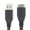 Nedis CCGL61500BK10 USB3.2 - micro-B (micro B) kábel, 5 Gbps, 1m, (USB3.1, USB3.0, USB2.0)