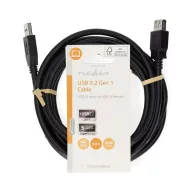   Nedis CCGL61010BK30 USB3.2 toldó / hosszabító kábel, USB A dugó - USB-A aljzat, 5 Gbps, 3m, (USB3.1, USB3.0, USB2.0)