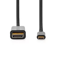   Nedis CCGL64352BK20 USB C (USB-C) - Displayport kábel, USB3.2 Gen 1, 4K@60Hz, 2m, (USB3.1, USB3.0, USB2.0)
