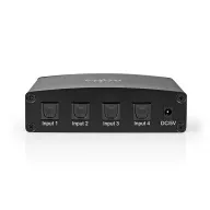 Nedis ASWI2514BK digitális audio kapcsoló 4x Toslink