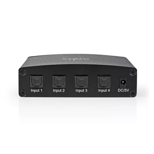 Nedis ASWI2514BK digitális audio kapcsoló 4x Toslink