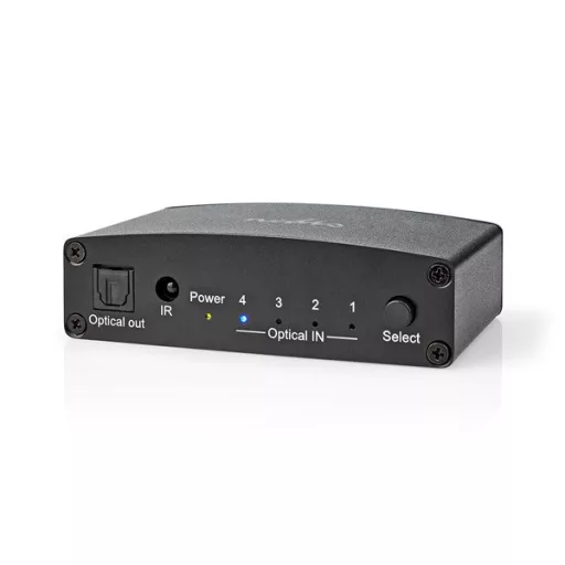 Nedis ASWI2514BK digitális audio kapcsoló 4x Toslink