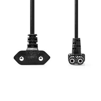   Nedis CEGL11075BK20 táp kábel IEC-320-C1, 90°-os szögben hajlított, 2m