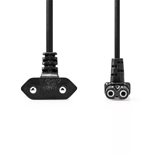 Nedis CEGL11075BK20 tápkábel IEC-320-C1, 90°-os szögben hajlított, 2m