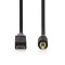 Nedis CCBW65950AT10 USB-C (USB C) dugó - 3,5 mm sztereo jack dugó kábel, aranyozott csatlakozók, 1m