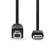   Nedis CCGL60650BK10 USB-C dugó - USB- B dugó (USB C - USB B) kábel, 480 Mbps, 1m