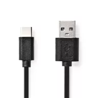   Nedis CCGL60600BK20 USB A - USB C (USB-C) kábel, USB2.0, 15W, hossz 2m